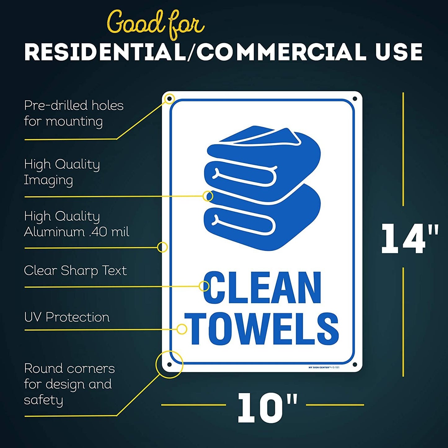 Clean Towel Pool Sign