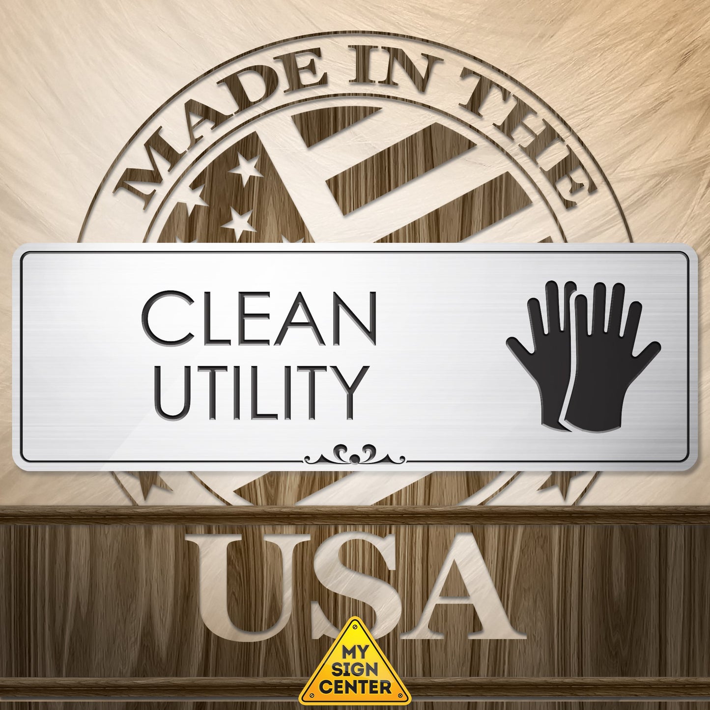 Clean Utility Closet Room Sign for Office/Business
