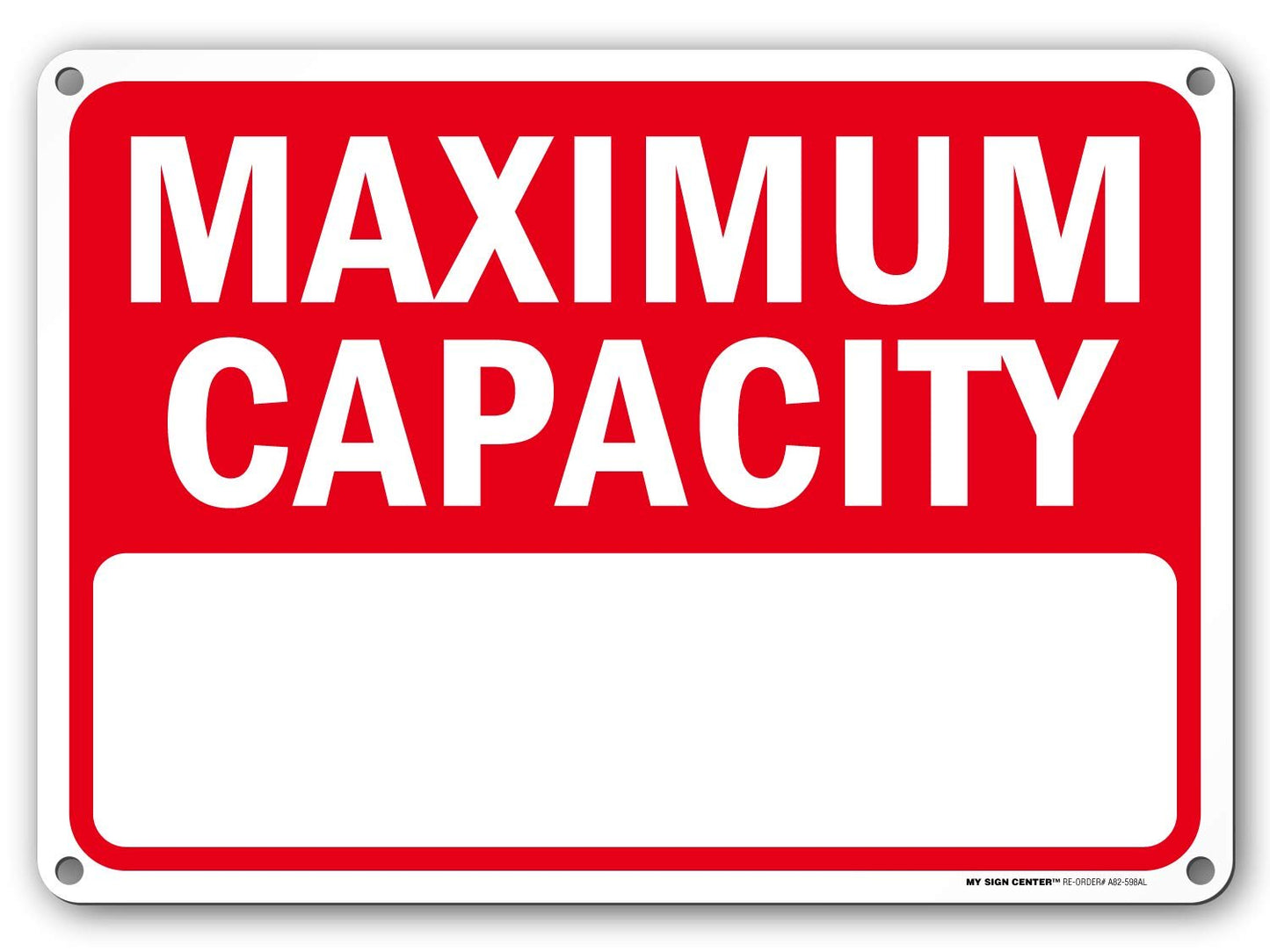 Maximum Capacity Sign