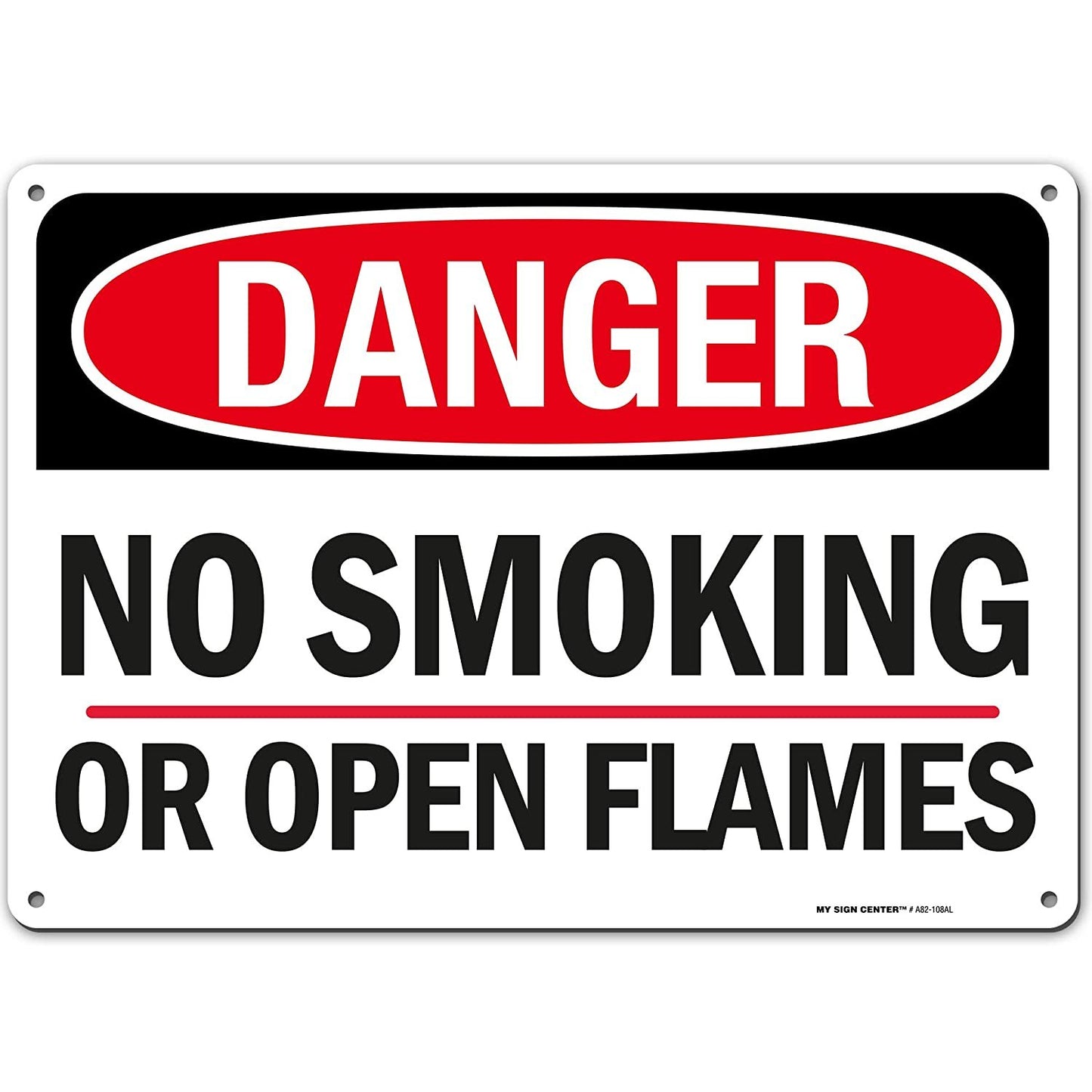 Danger No Smoking Or Open Flames Sign