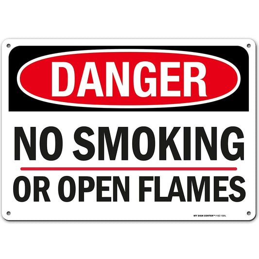 Danger No Smoking Or Open Flames Sign