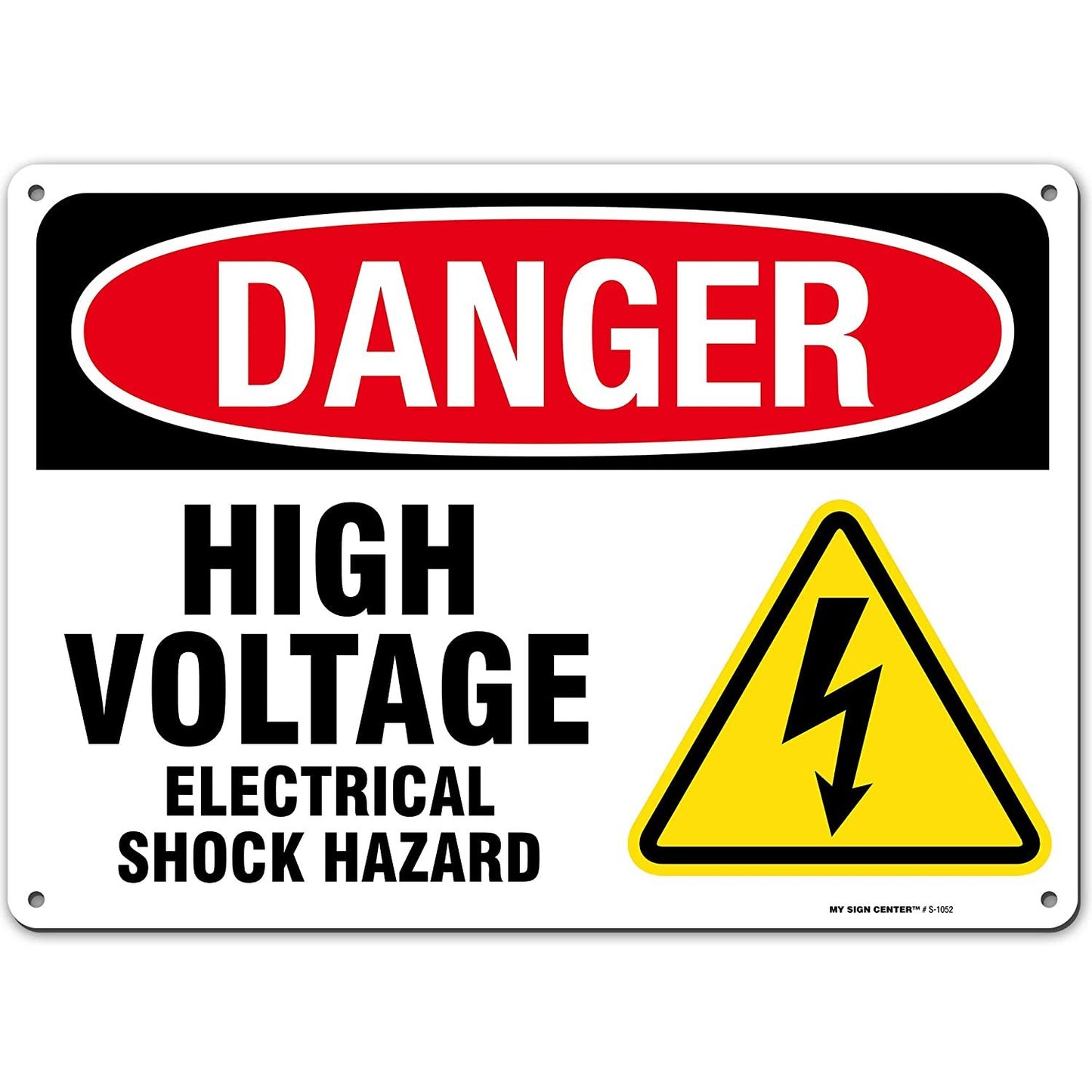 Danger High Voltage Electrical Shock Hazard Sign