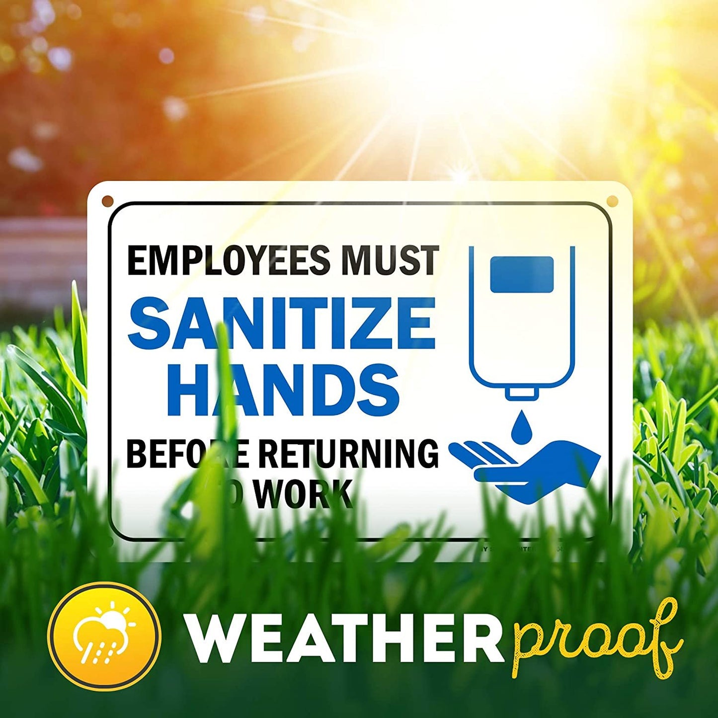 Employees Must Sanitize Hands Before Returning to Work Sign