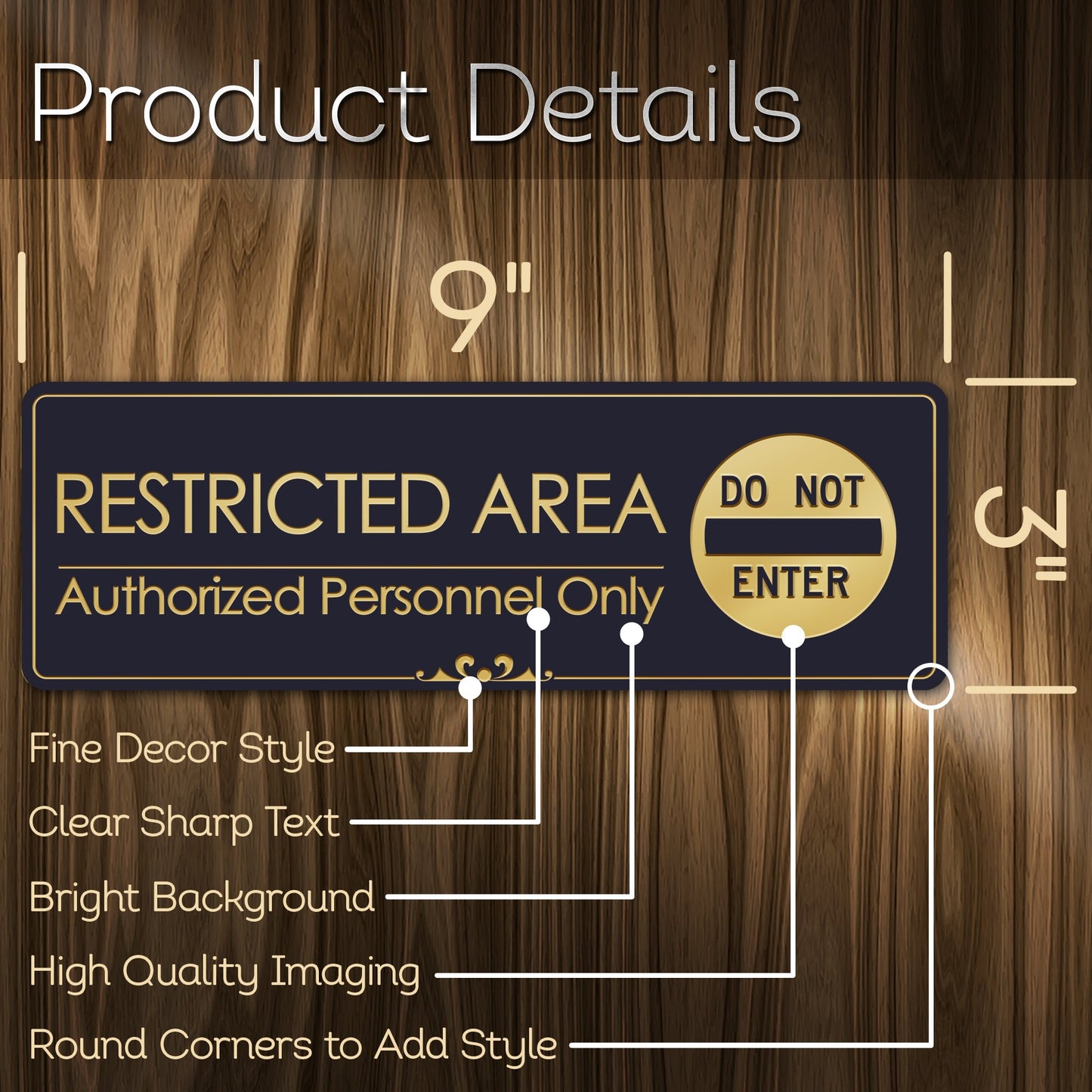 Restricted Area Authorized Personnel Only - Laser Engraved Sign