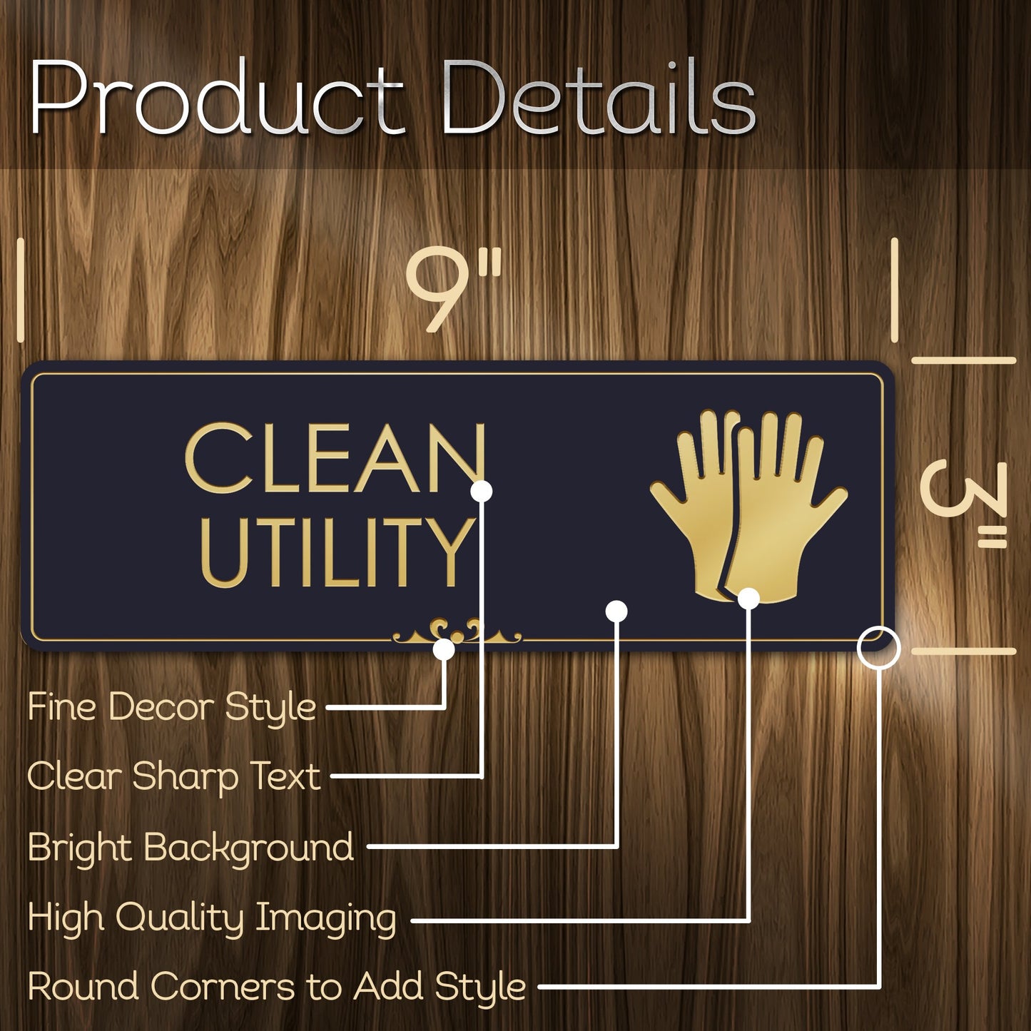 Clean Utility Closet Room Sign for Office/Business