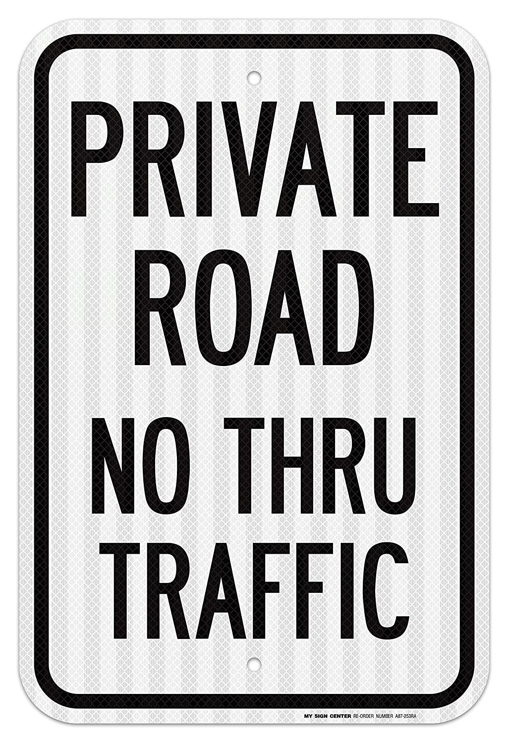Private Road No Thru Traffic Sign