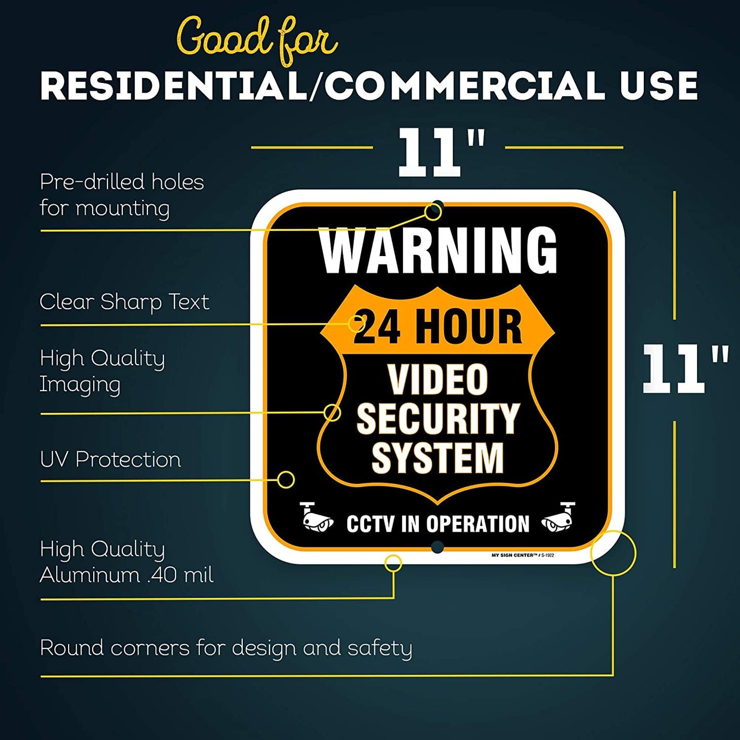 Warning CCTV 24 Hour Surveillance Sign