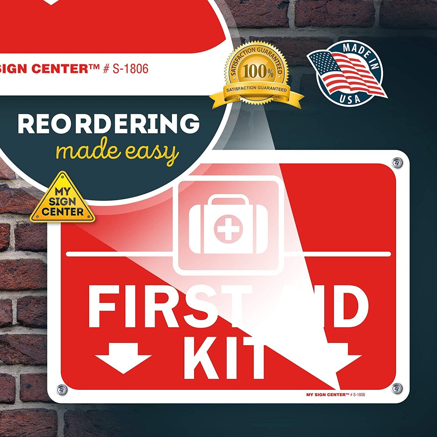 First Aid Kit Sign for Home, Office, Business