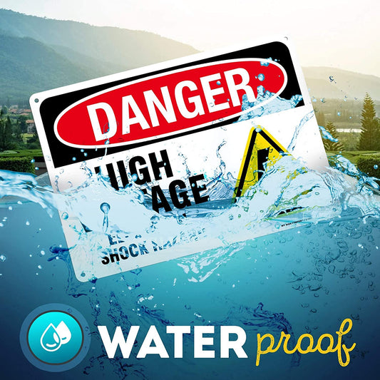 Danger High Voltage Electrical Shock Hazard Sign