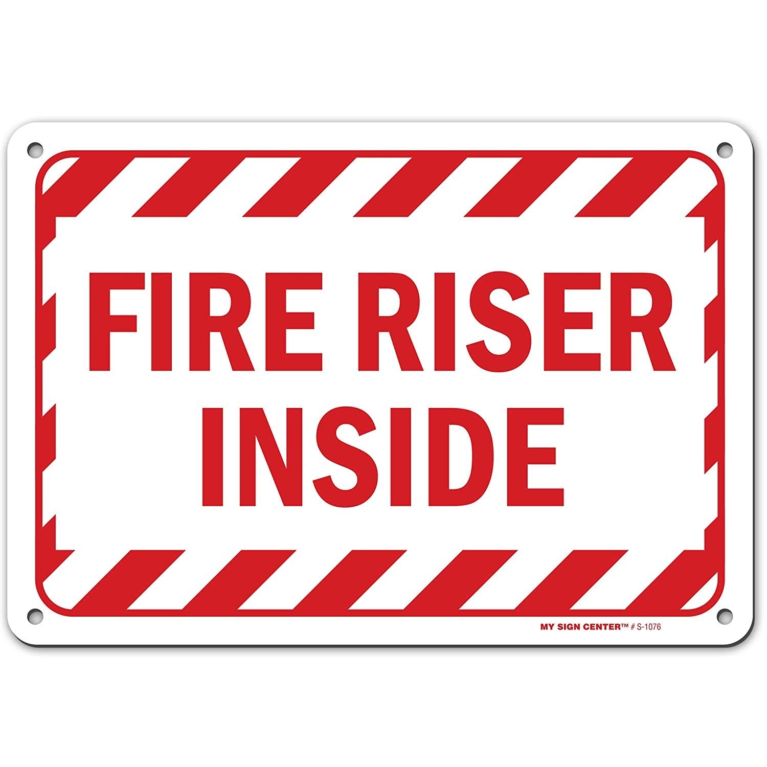 Fire Sprinkler Riser Sign, Made Out of .040 Rust-Free Aluminum, Indoor ...