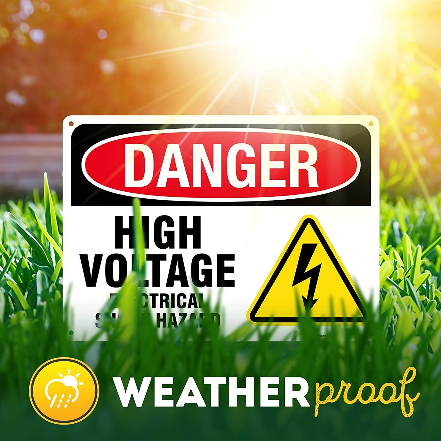 Danger High Voltage Electrical Shock Hazard Sign