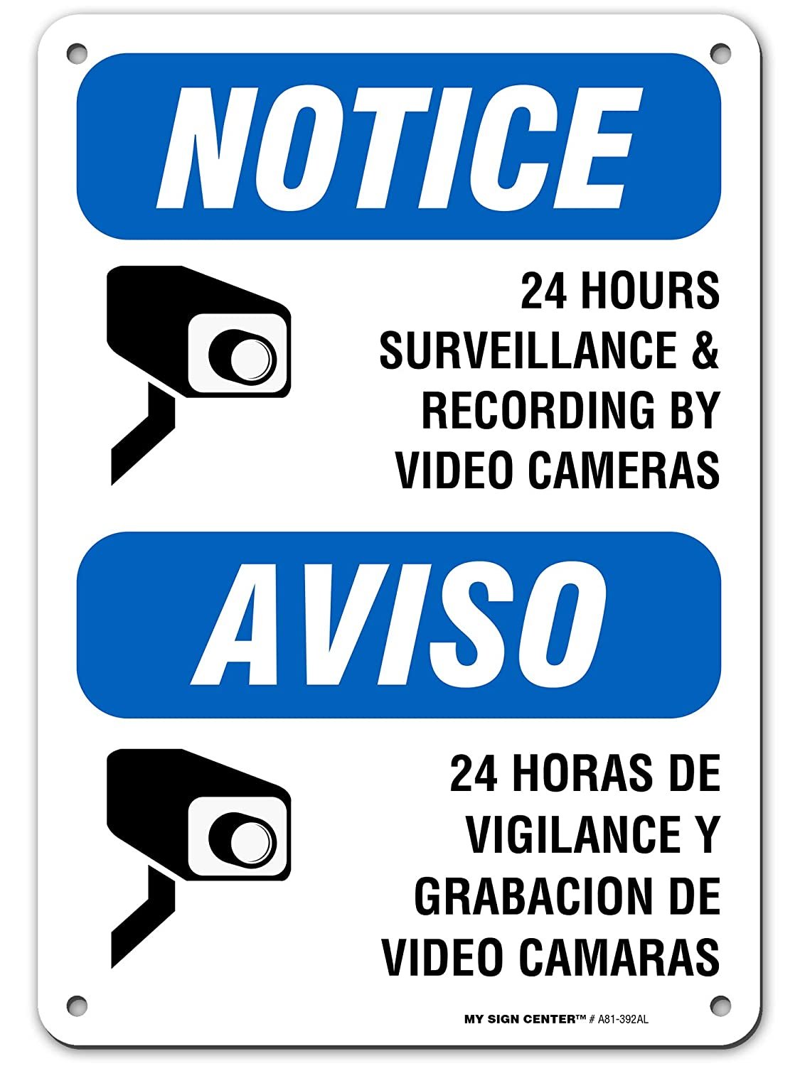 Bilingual English/Spanish Video Recording Sign