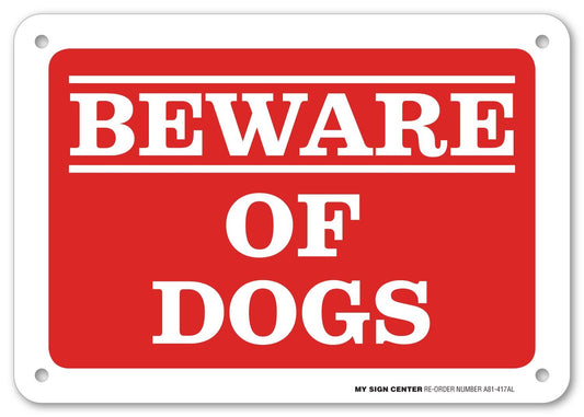 Beware of Dogs Warning Sign - No Trespassing
