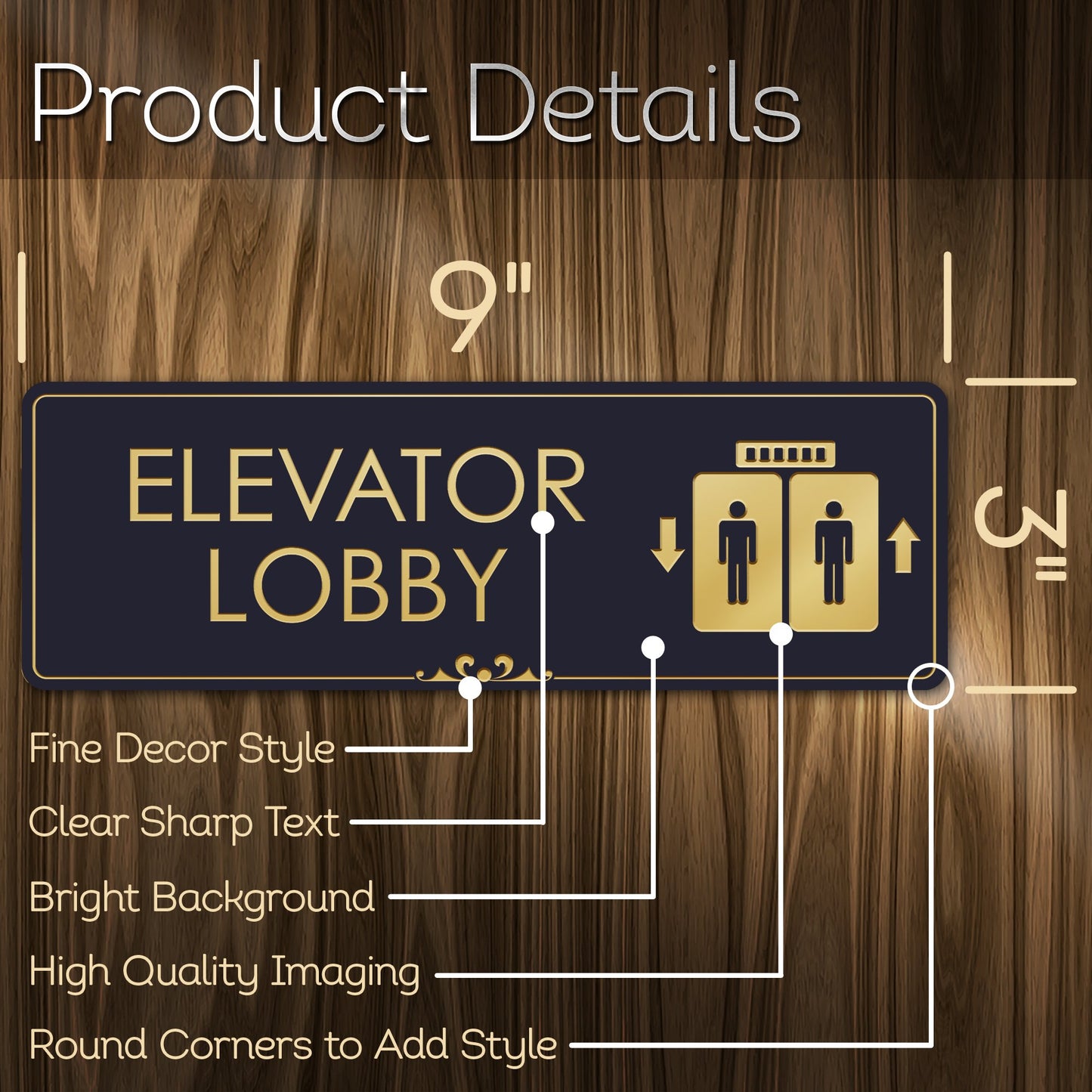 Lobby Elevator Sign Elevator Floor Engraved Sign