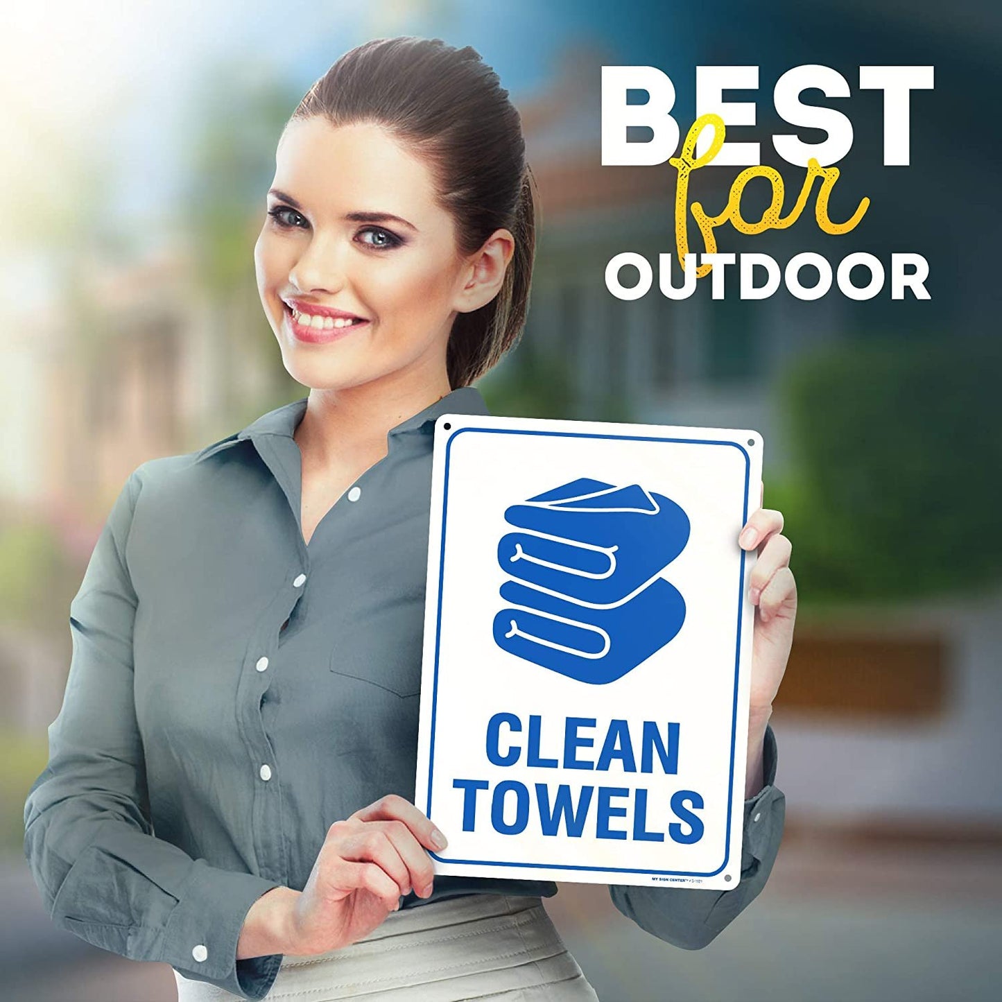 Clean Towel Pool Sign