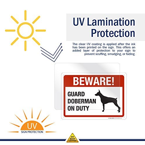 Beware Guard Doberman On Duty Sign 1