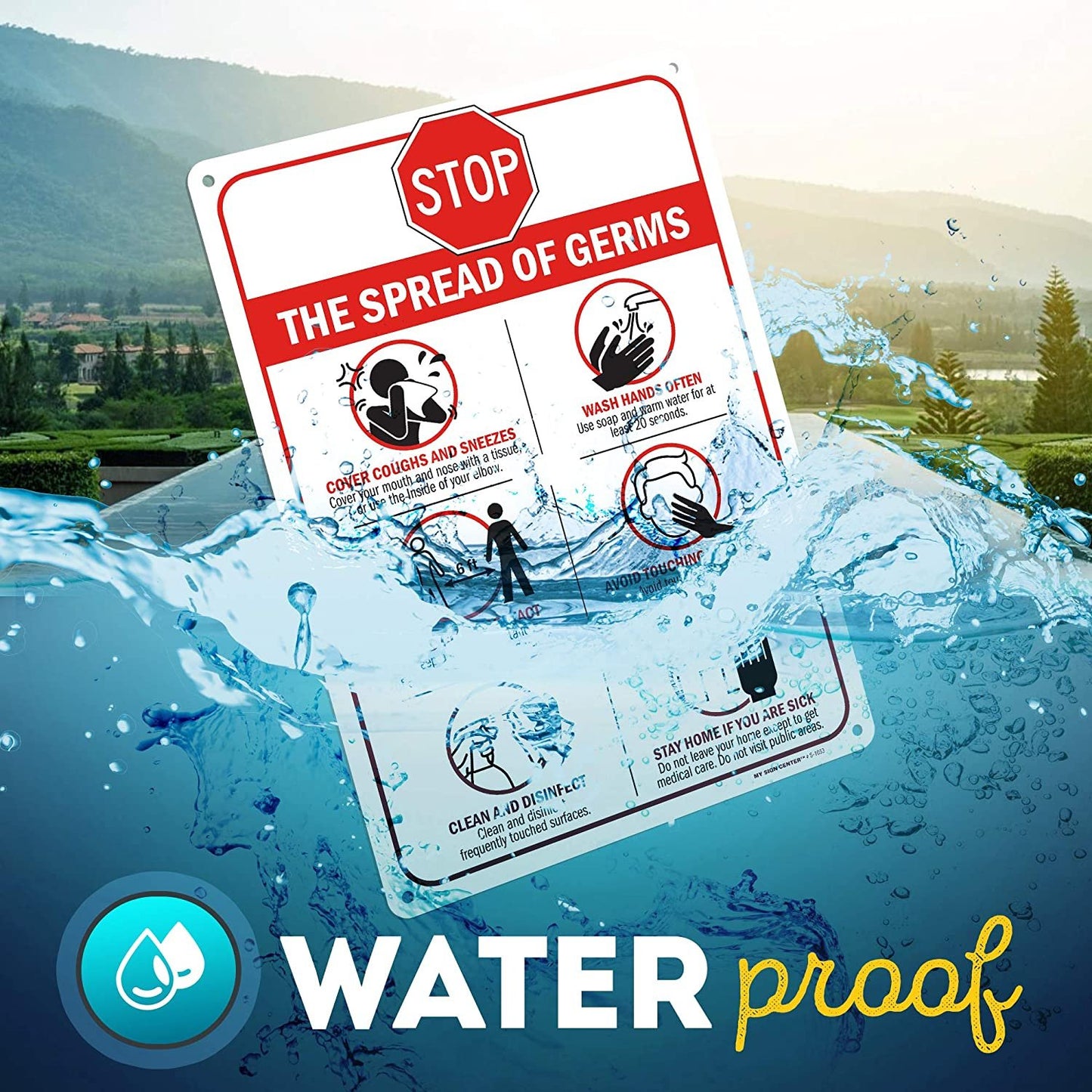 Stop The Spread of Germs Social Distancing Sign