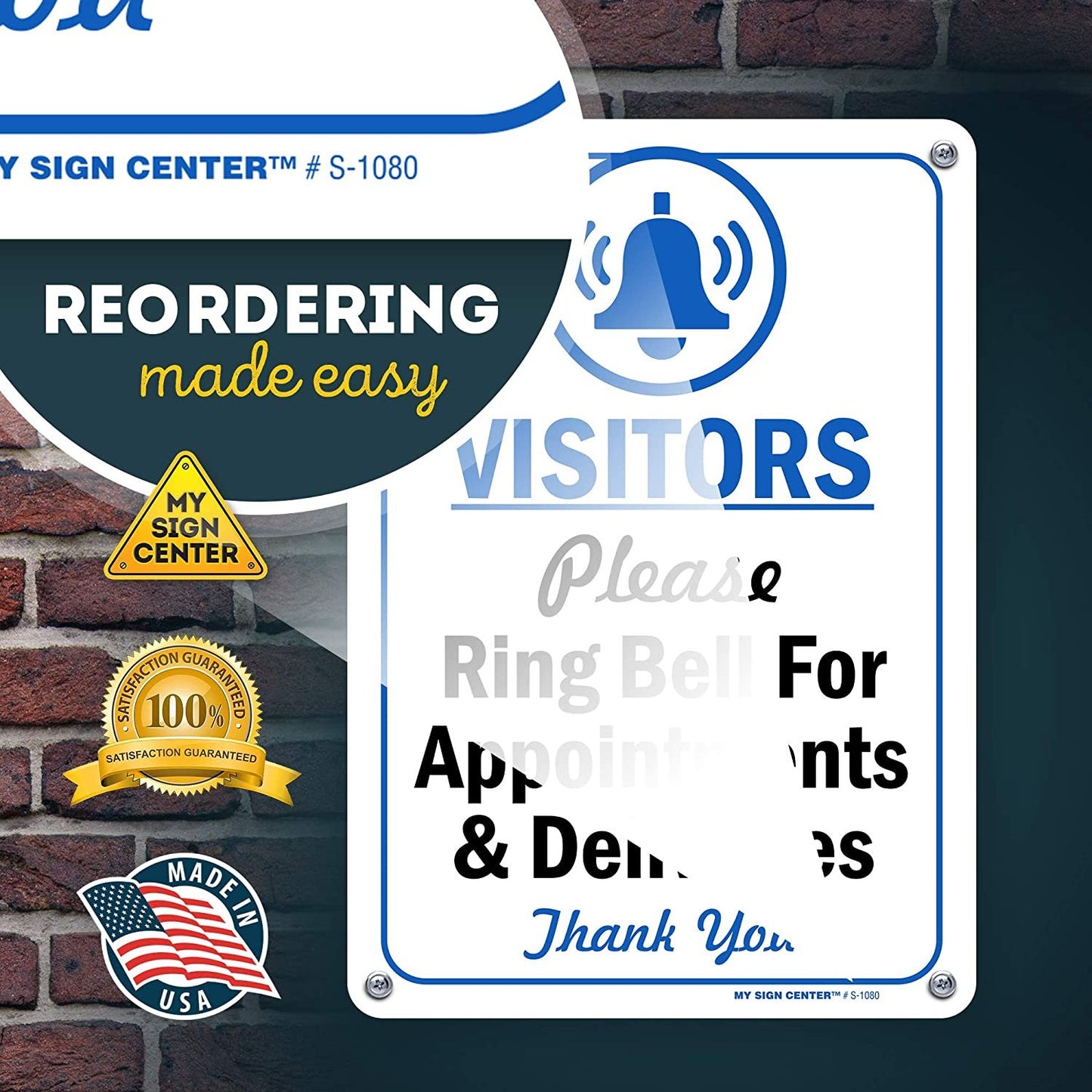 Visitors Please Ring Bell for Assistance, Appointment or Deliveries Sign