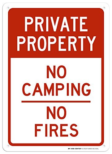 Private Property No Camping No Fires Sign
