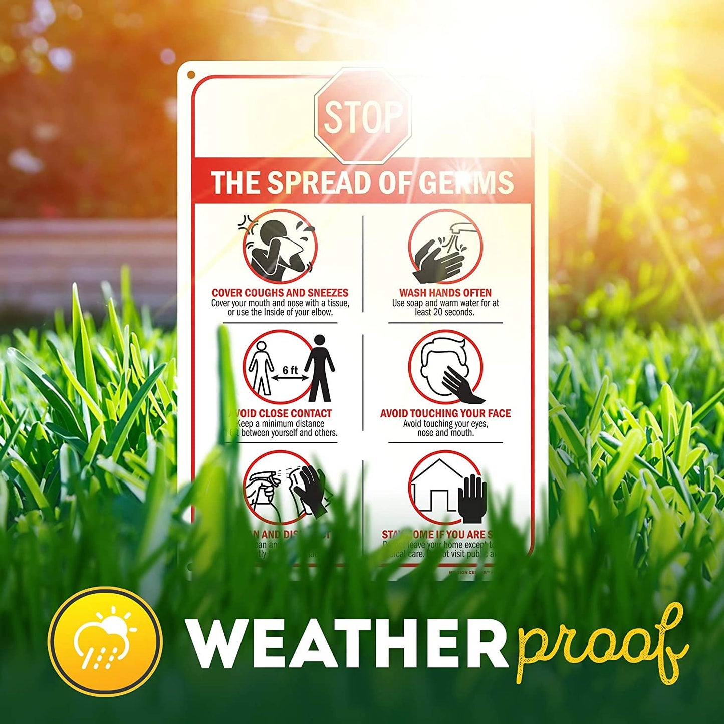 Stop The Spread of Germs Social Distancing Sign