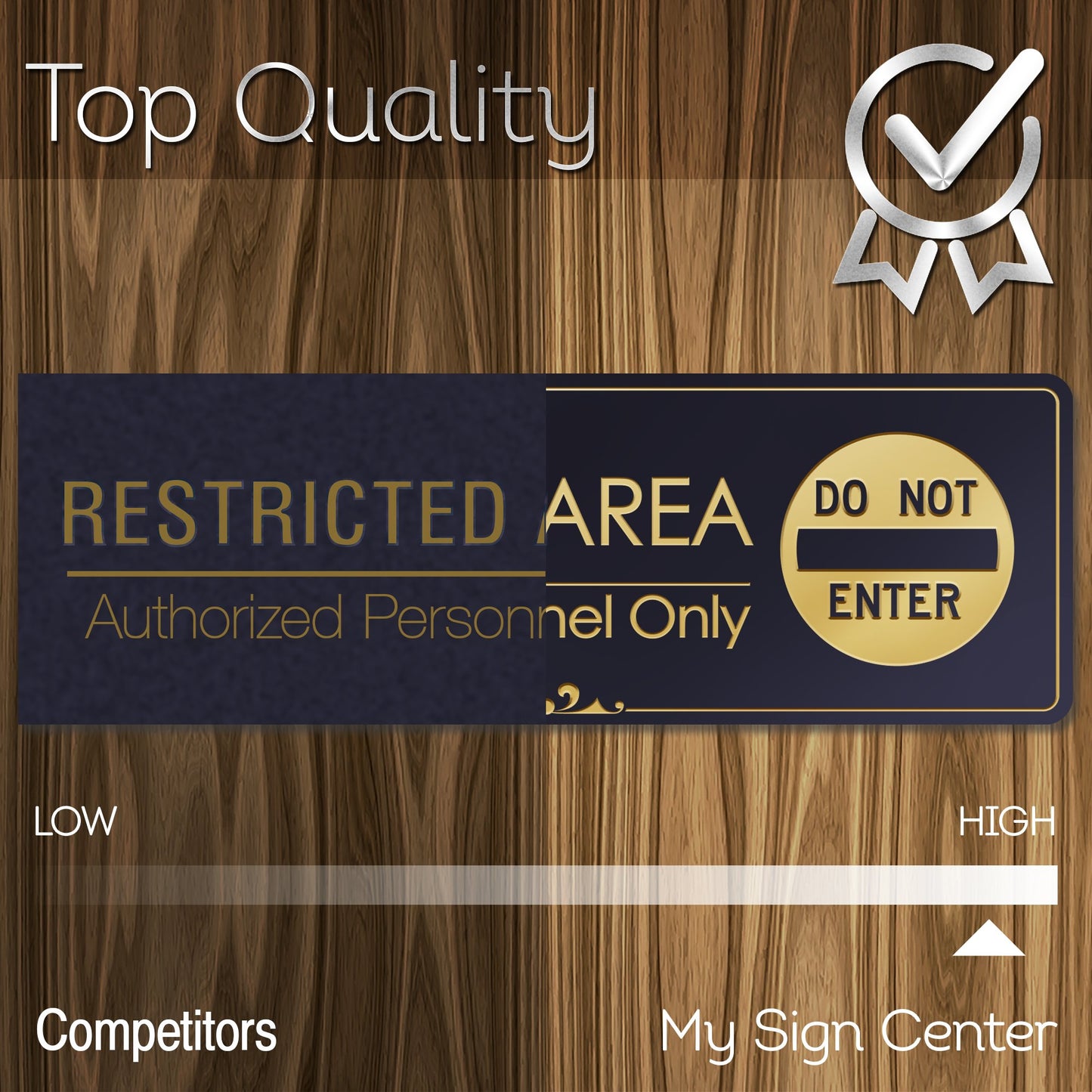 Restricted Area Authorized Personnel Only - Laser Engraved Sign