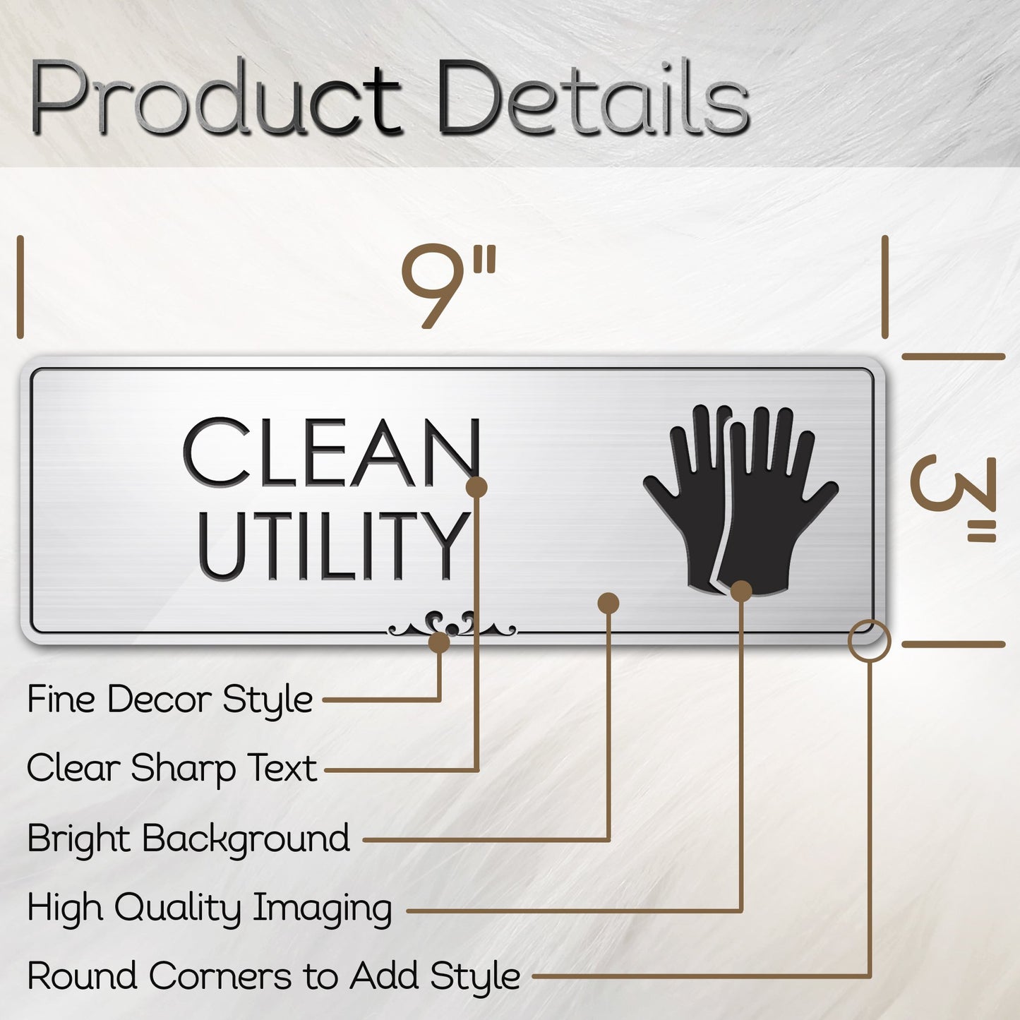 Clean Utility Closet Room Sign for Office/Business