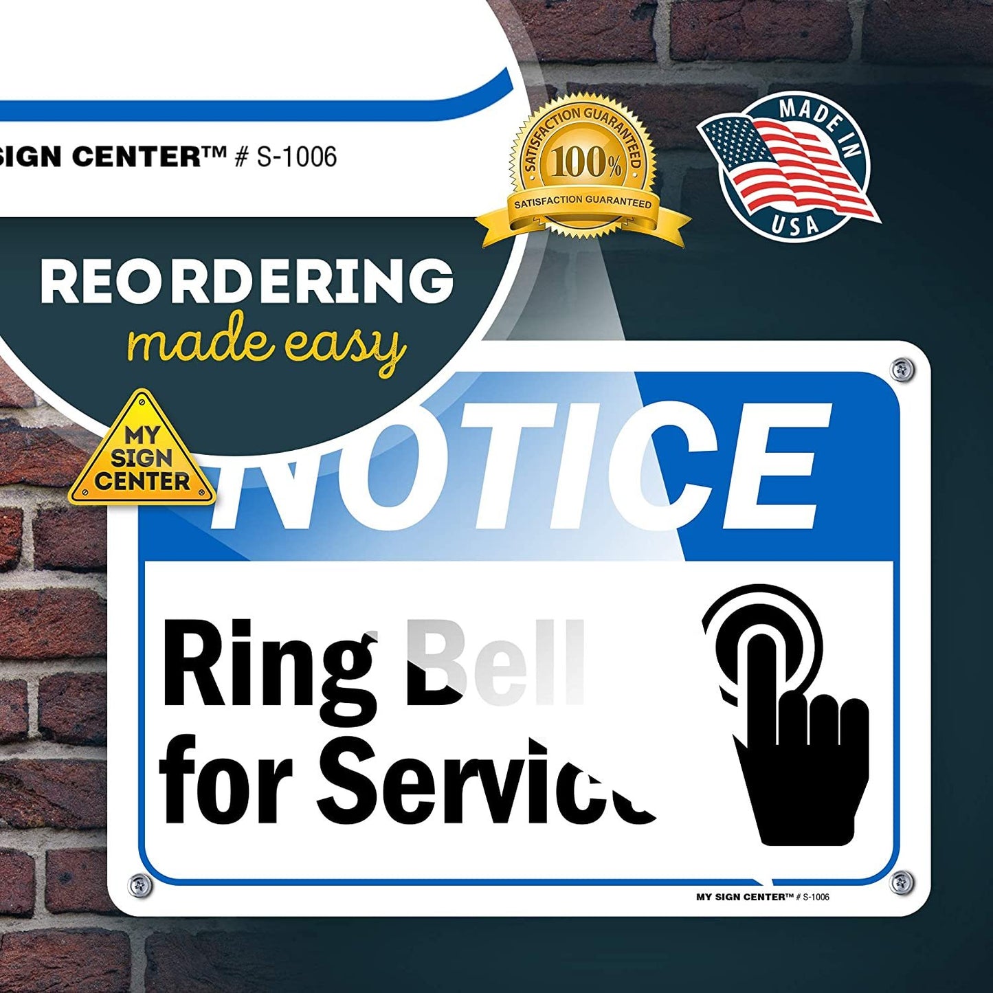 Notice Please Ring Bell for Service Sign