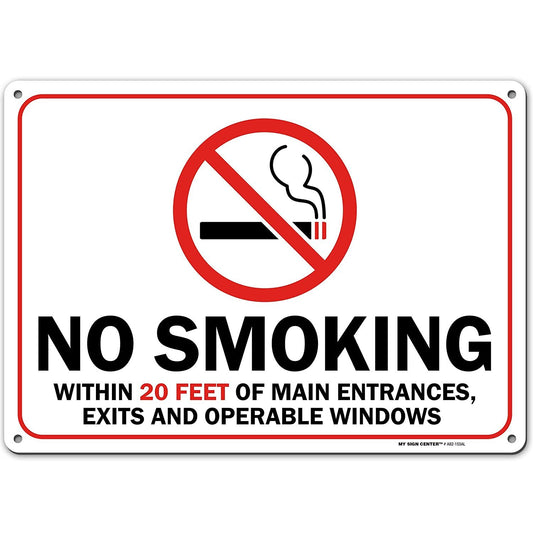No Smoking Sign Within 20 ft of Business and Home