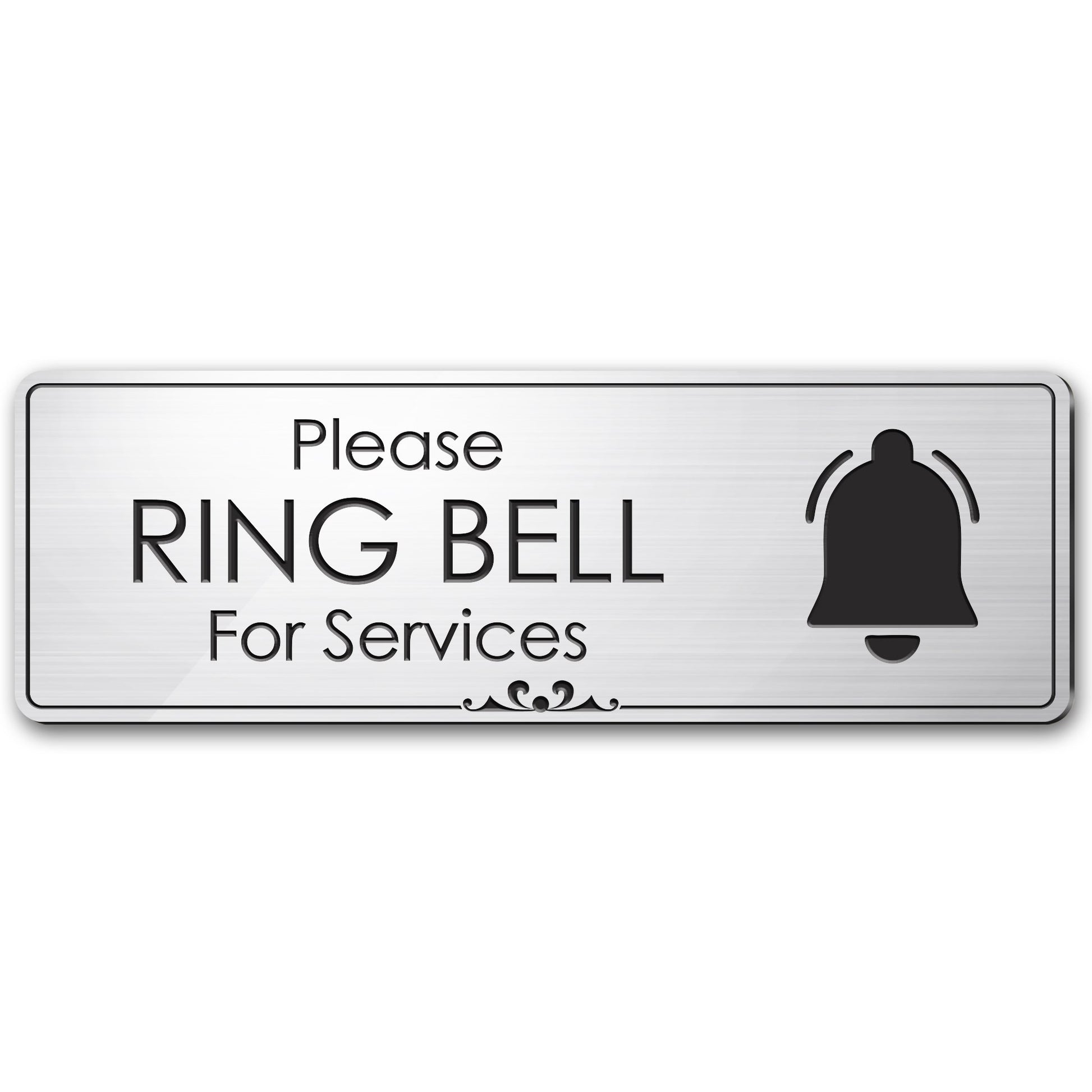 please-ring-bell-for-service-sign-office-ring-for-assistance-3-x-9-brushed-metal-finish-laser-engraved-prestige-collection-usa-made-by-my-sign-center-my-sign-center-inc for Free Printable Please Ring Bell Sign Printable Please Ring Bell for Service Sign Office Ring for Assistance, 3