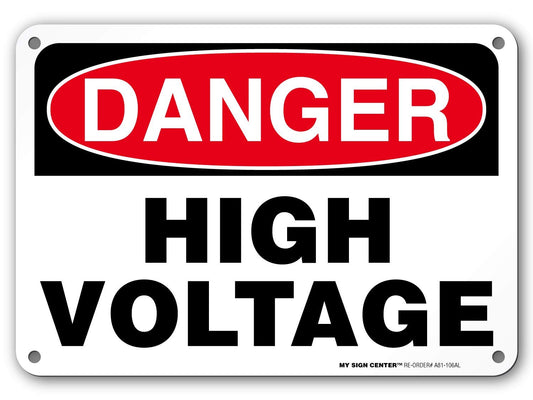Danger High Voltage Rectangular Electrical Sign 4