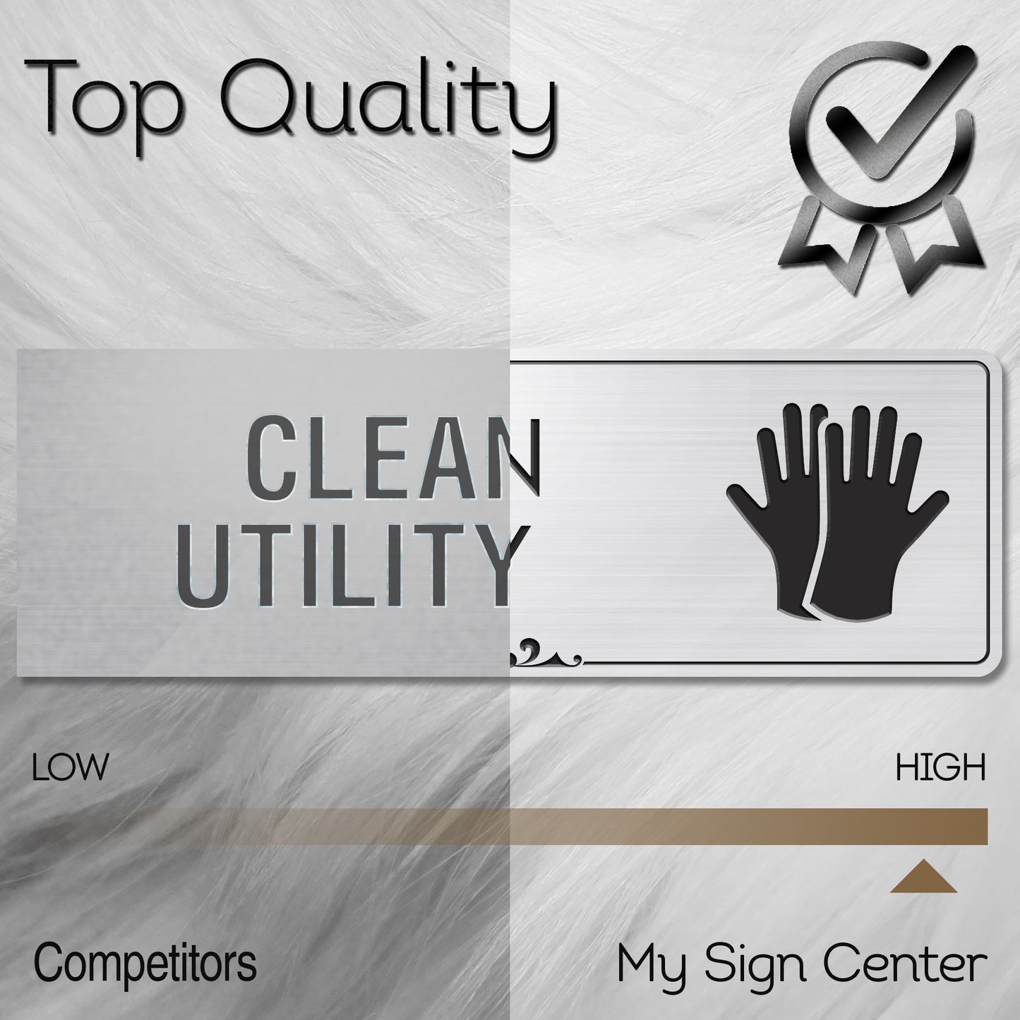 Clean Utility Closet Room Sign for Office/Business