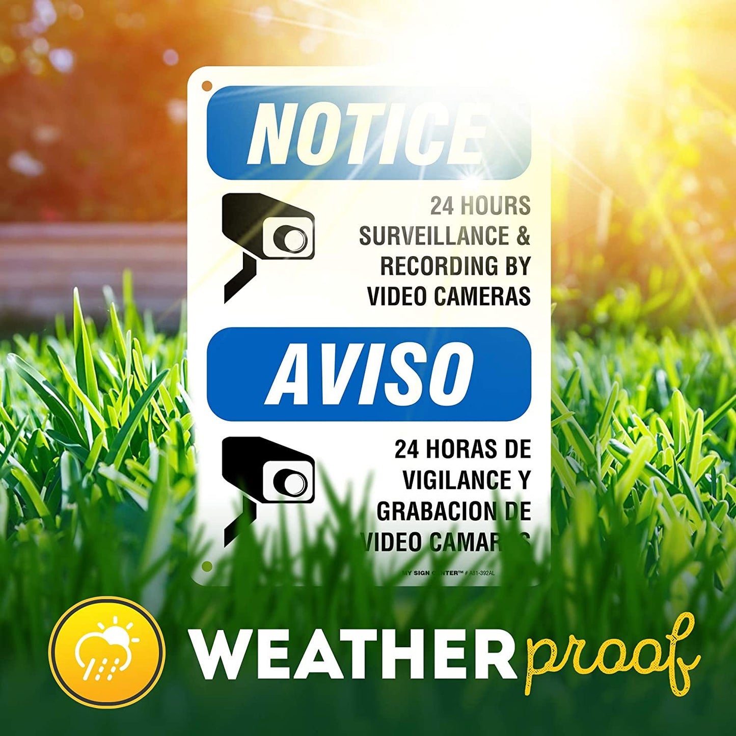 Bilingual English/Spanish Video Recording Sign