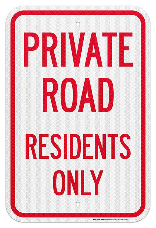 Private Road Residents Only Laminated Sign