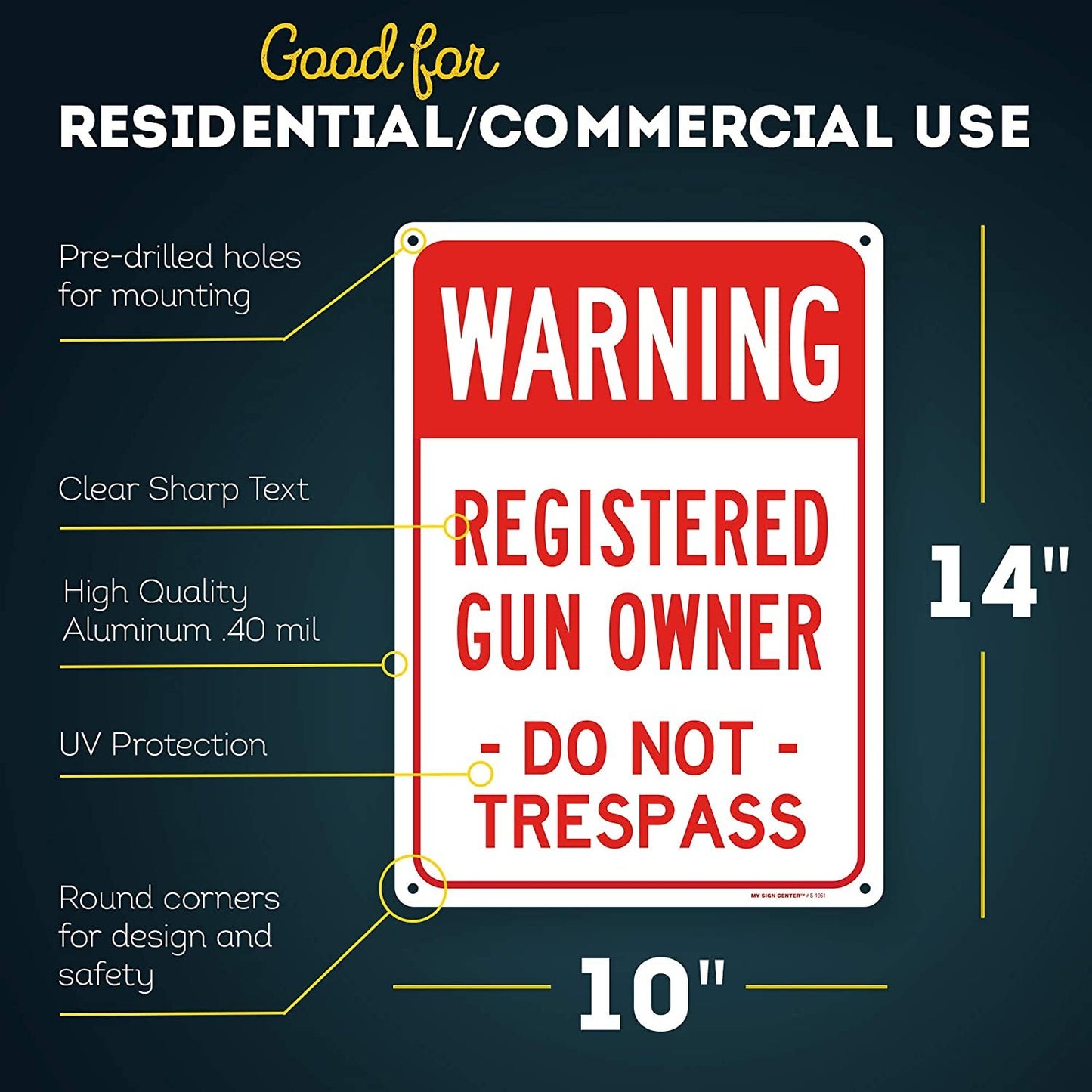 Private Property No Trespassing Registered Gun Owner Sign