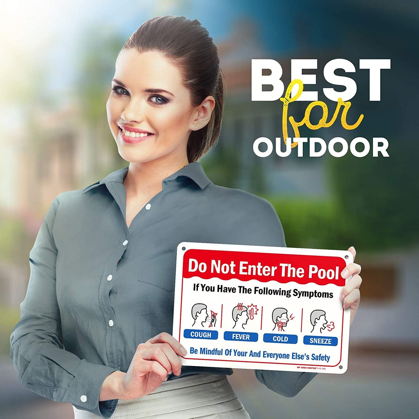 Pool Rules Sign Do Not Enter Pool in Cough, Fever, Cold or Sneeze Symptoms