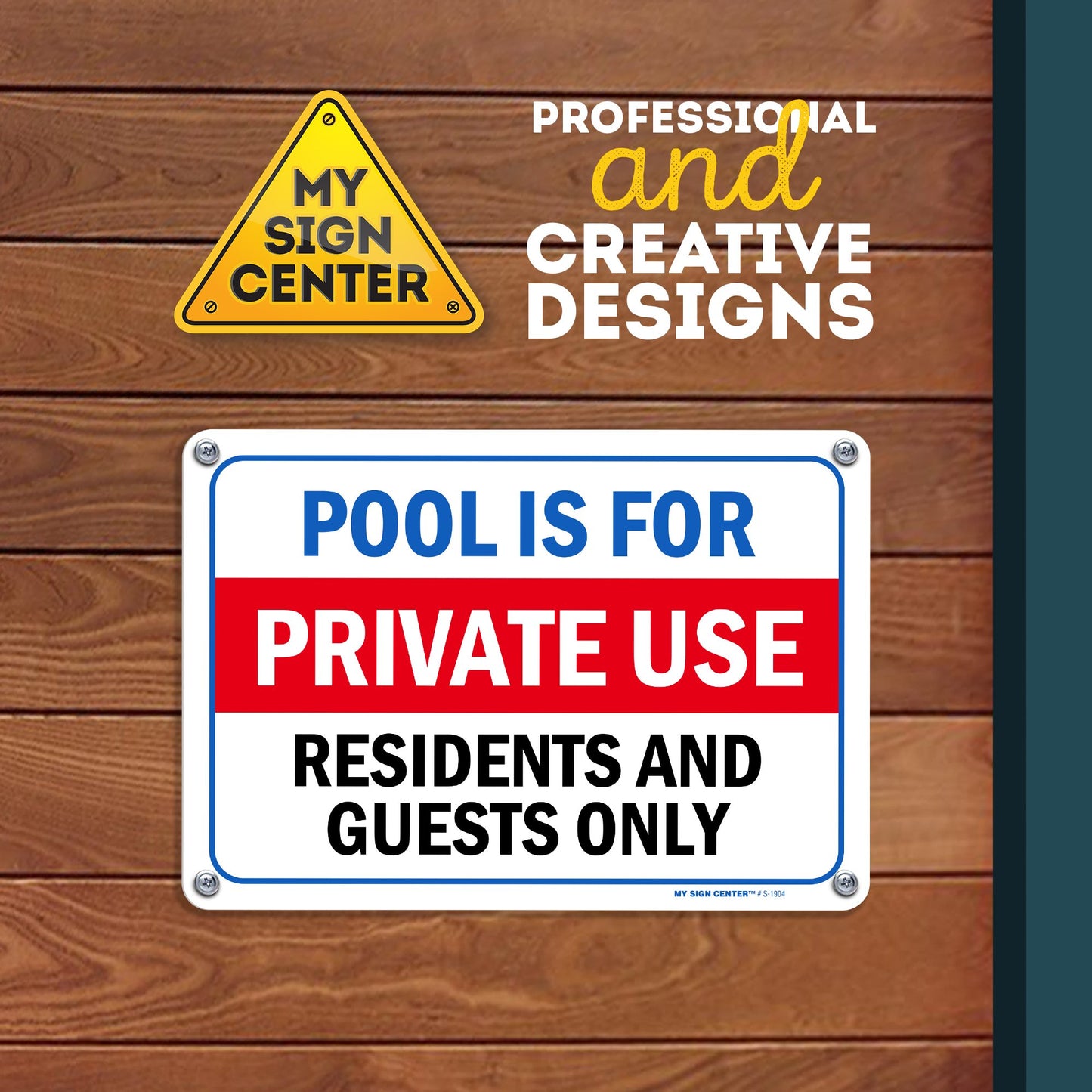 Pool Rules Sign for Residents and Guests Only