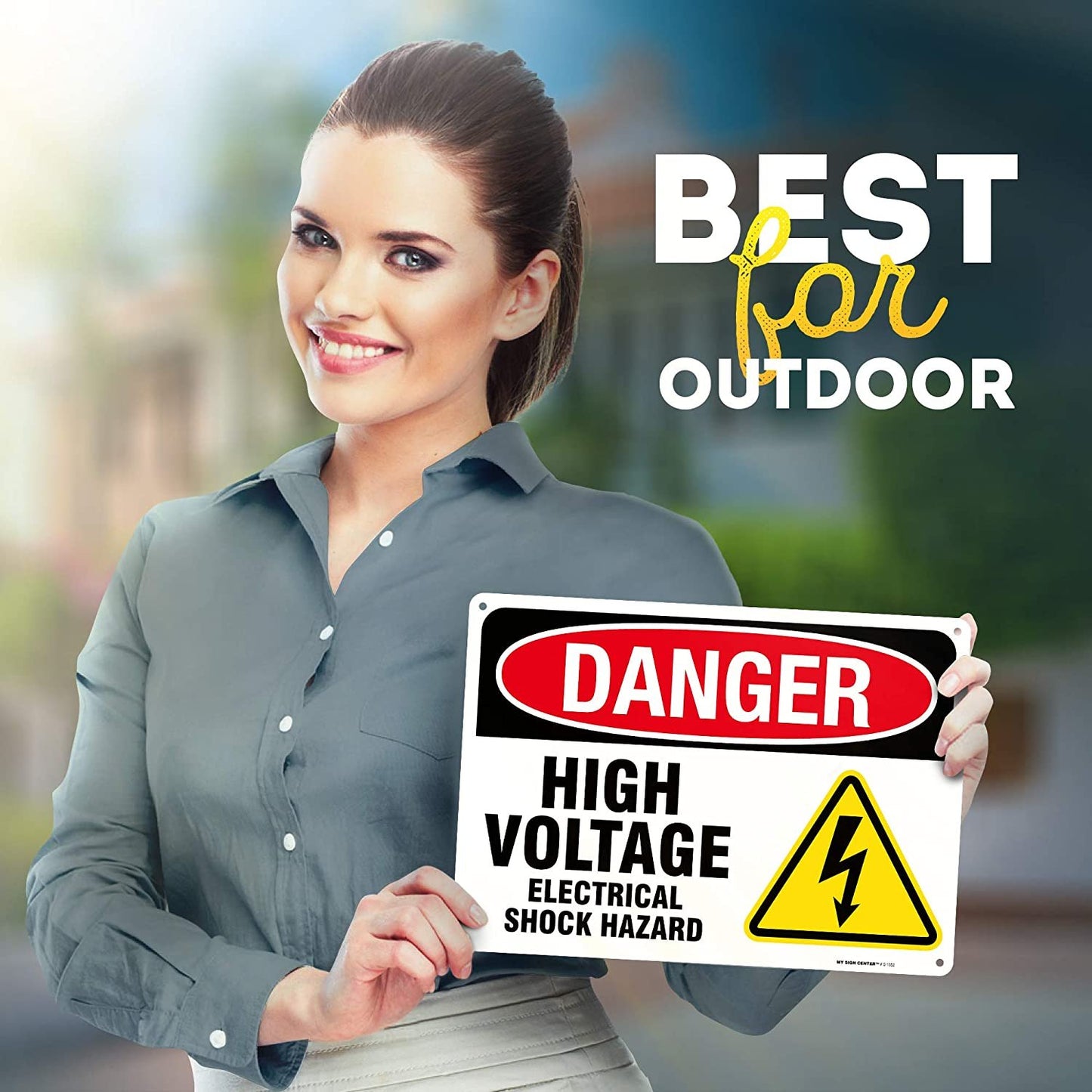 Danger High Voltage Electrical Shock Hazard Sign