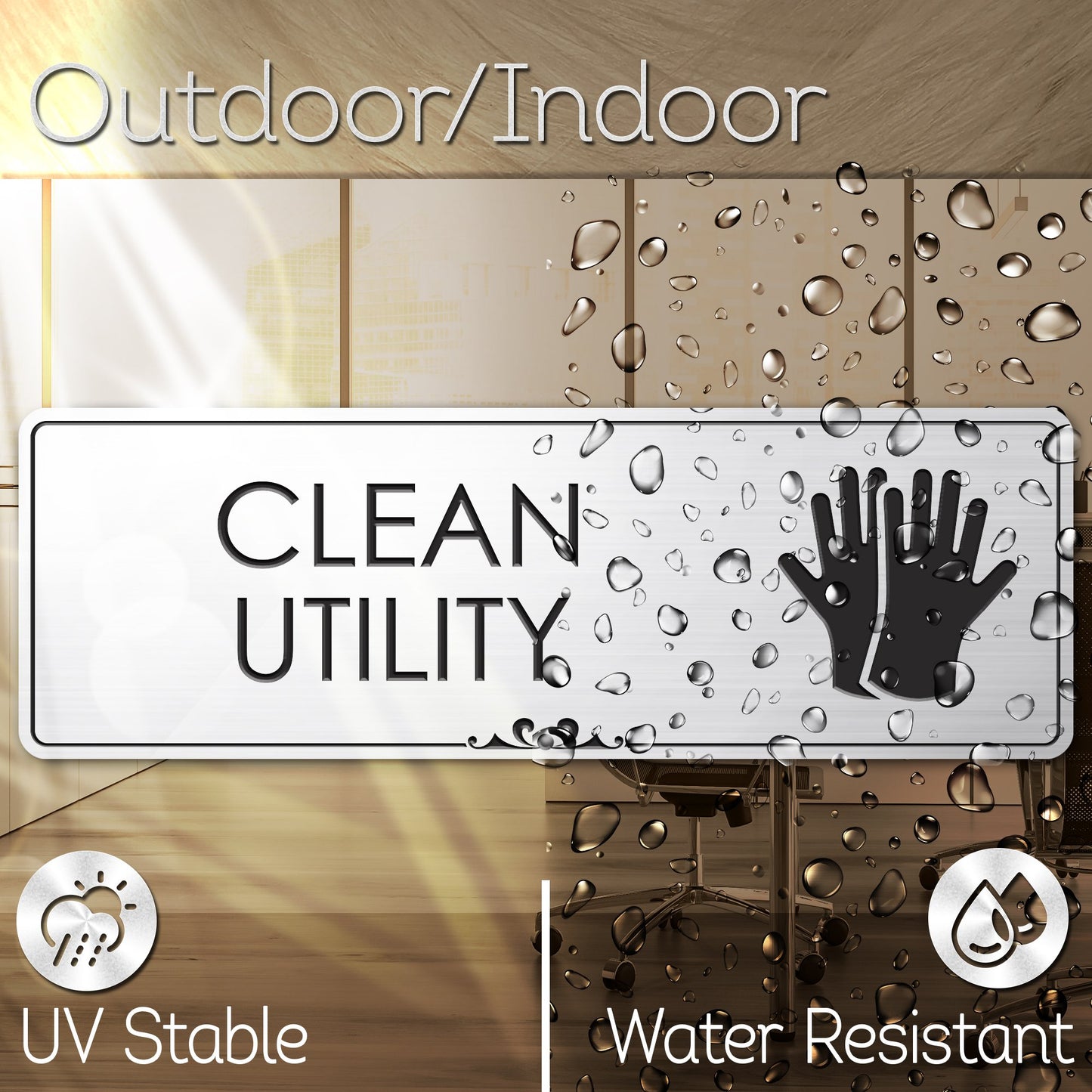 Clean Utility Closet Room Sign for Office/Business