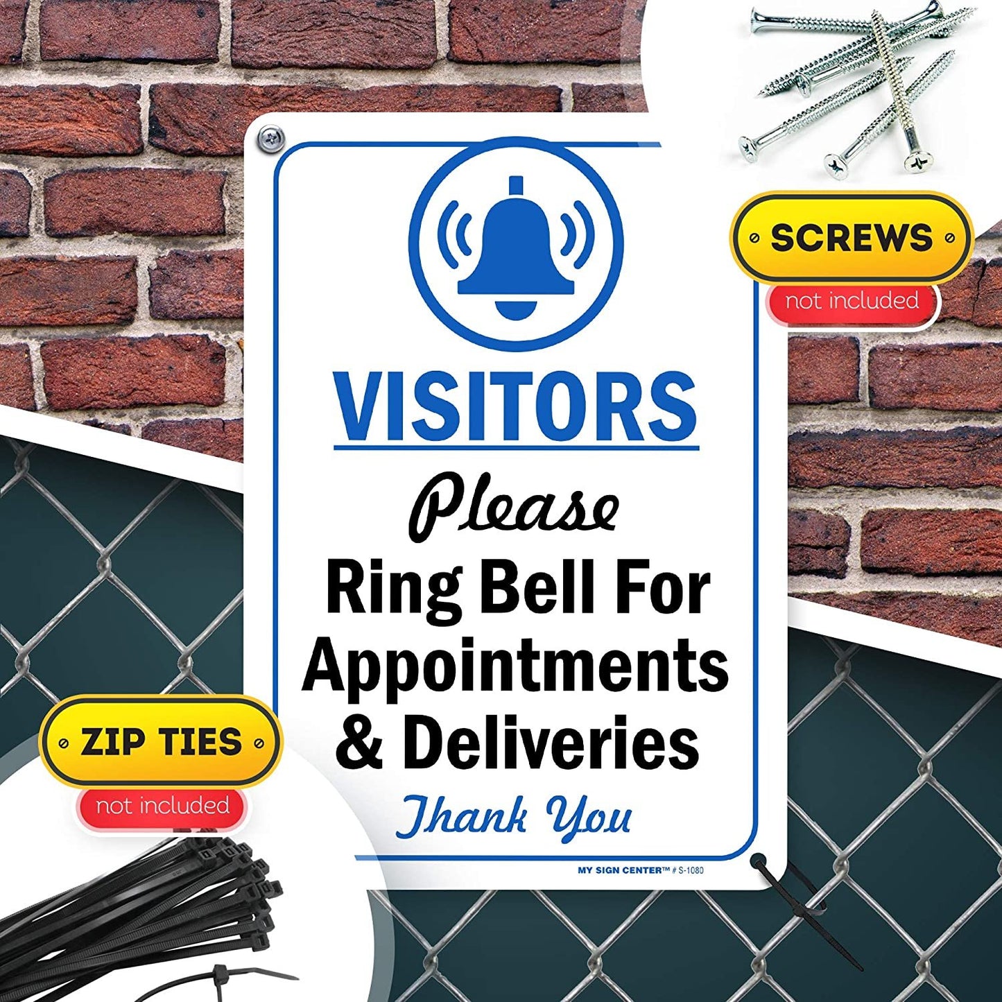 Visitors Please Ring Bell for Assistance, Appointment or Deliveries Sign
