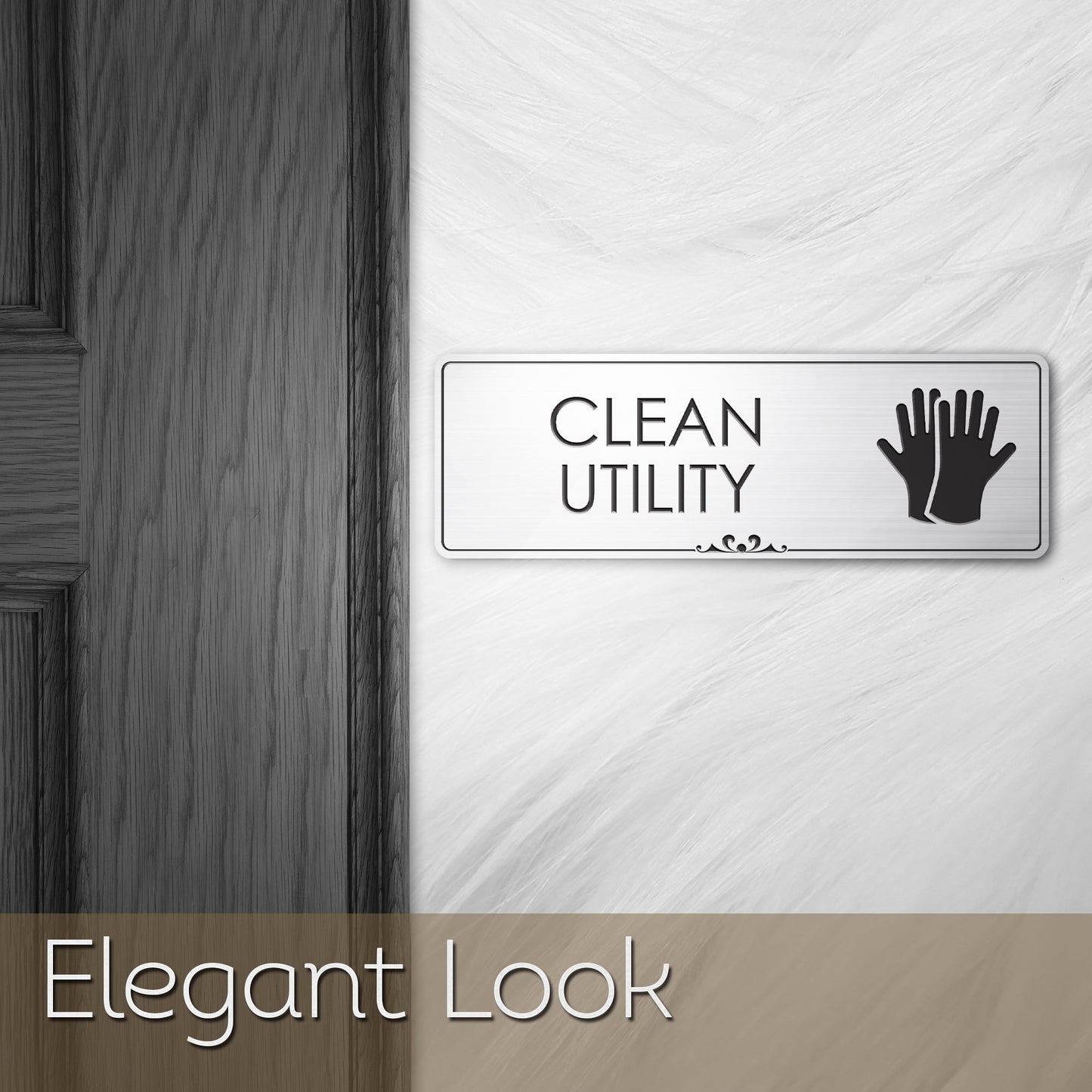 Clean Utility Closet Room Sign for Office/Business