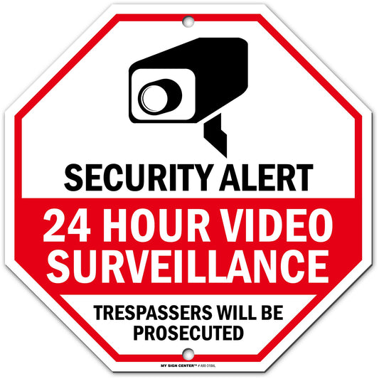 No Trespassing 24 Hours Video Surveillance Sign