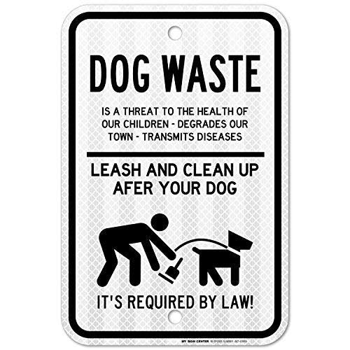 Curb Your Dog Sign, Leash and Clean Up After Your Dog Sign
