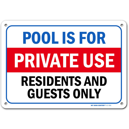 Pool Rules Sign for Residents and Guests Only