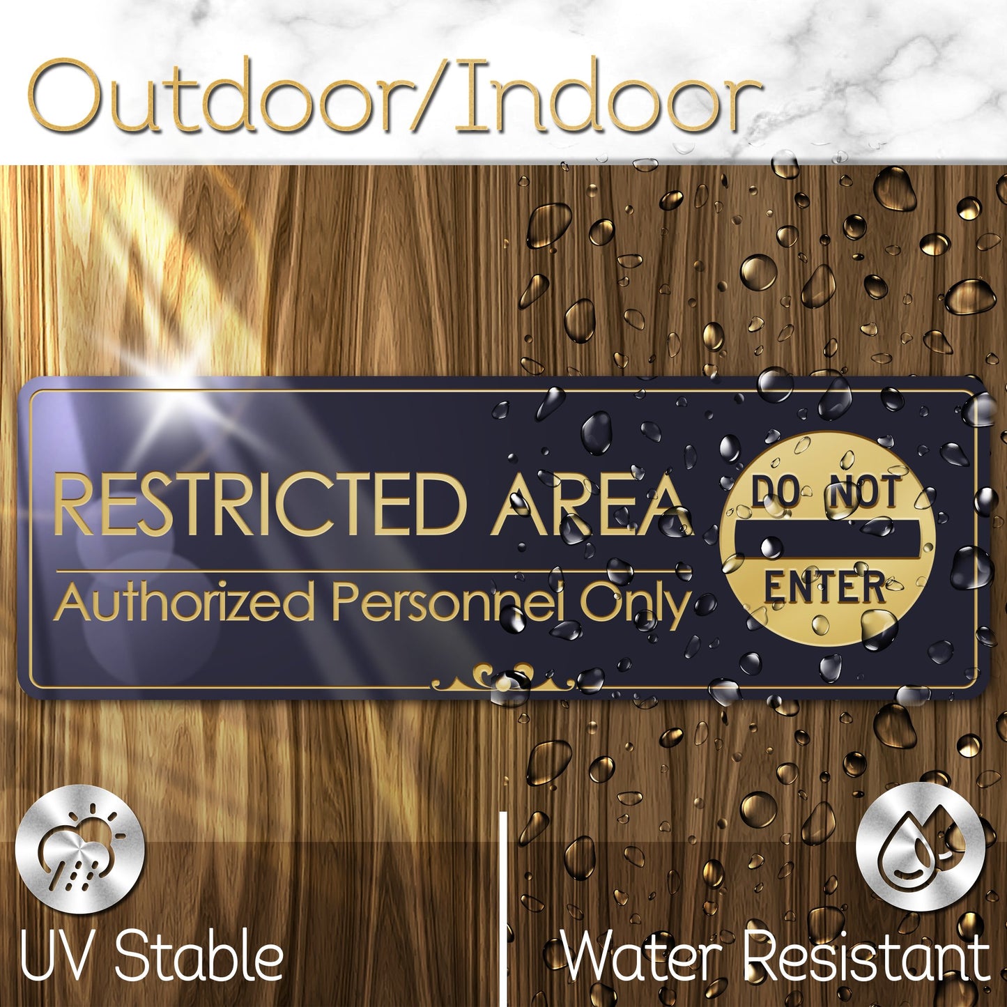 Restricted Area Authorized Personnel Only - Laser Engraved Sign