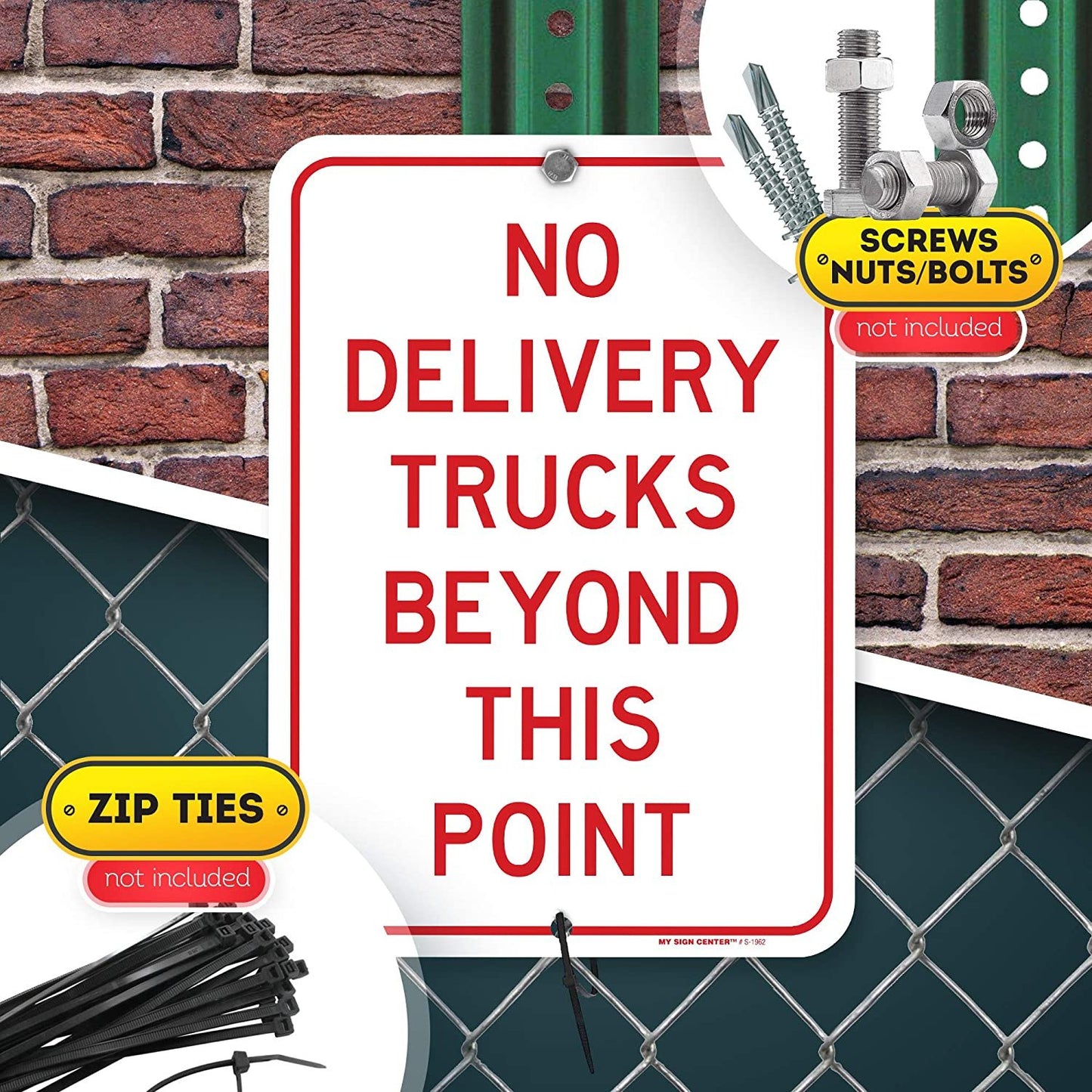 No Delivery Trucks Beyond This Point Sign