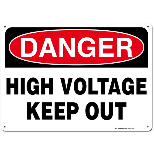 Danger High Voltage Keep Out Rectangular Electrical Sign