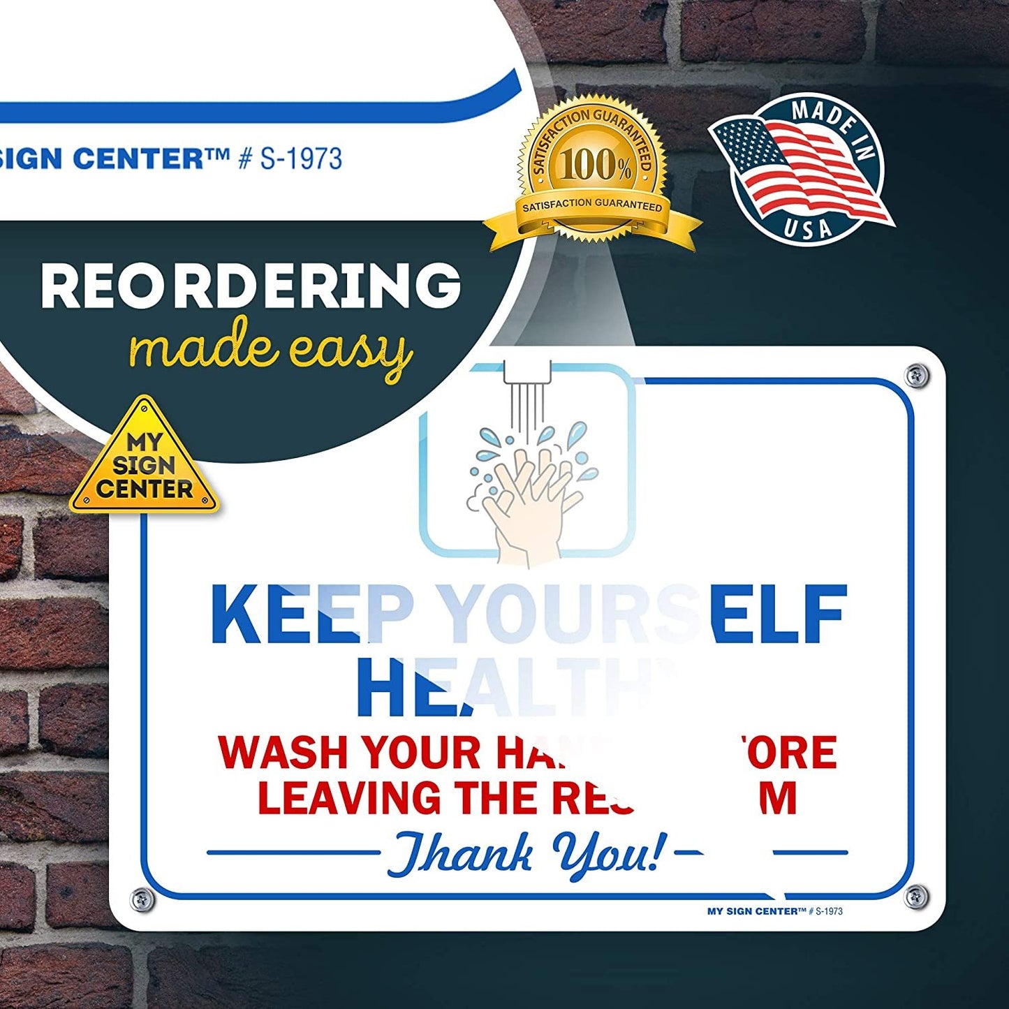 Wash Your Hands Before Leaving The Restroom Sign