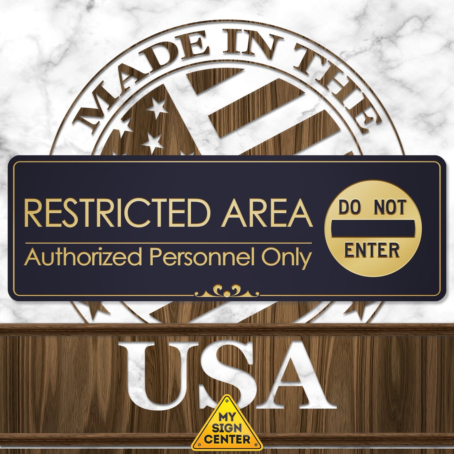 Restricted Area Authorized Personnel Only - Laser Engraved Sign