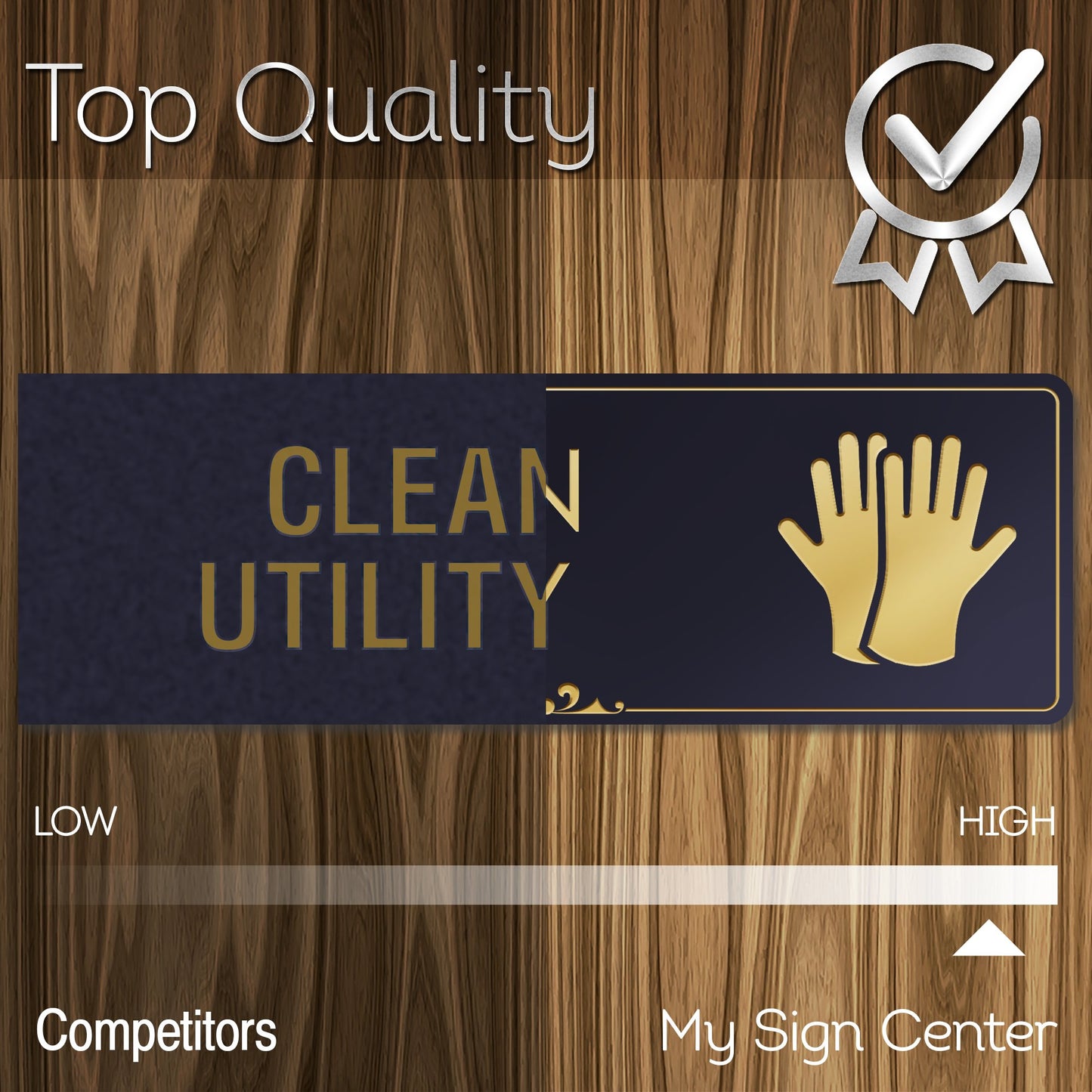 Clean Utility Closet Room Sign for Office/Business