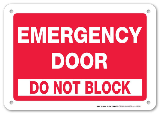 Emergency Door Do Not Block Sign by My Sign Center